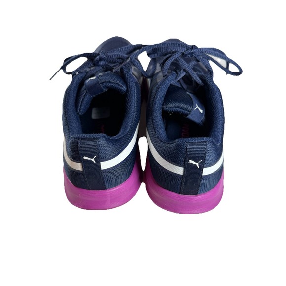 Puma Navy White Pink Women's 8.5 Mesh Soft Foam Comfort Insert Running Shoes - Picture 3 of 8